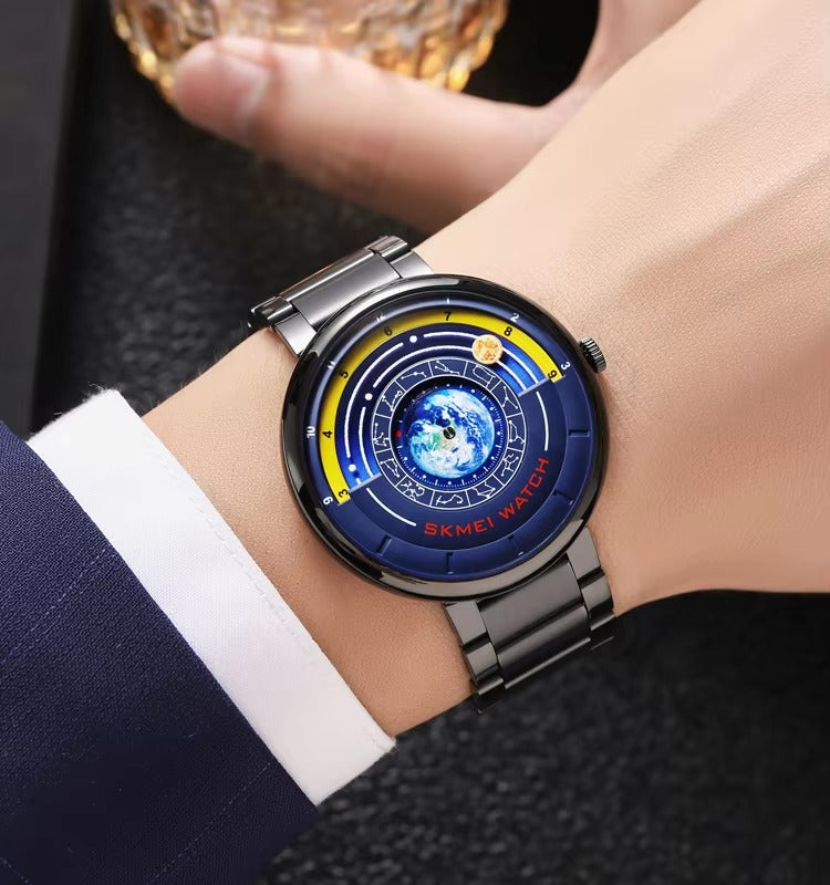 SKMEI - 2361 - Earth Orbit Quartz Watch - Black image 3