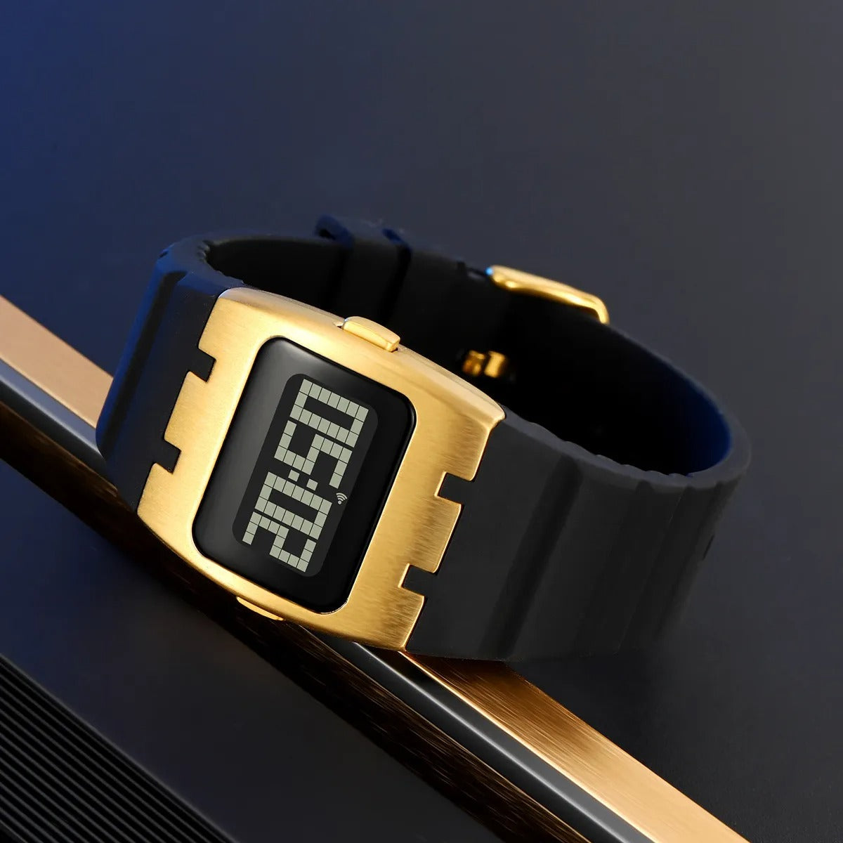 SKMEI 2415 Compact Digital Silicone Strap Watch - Gold image 1