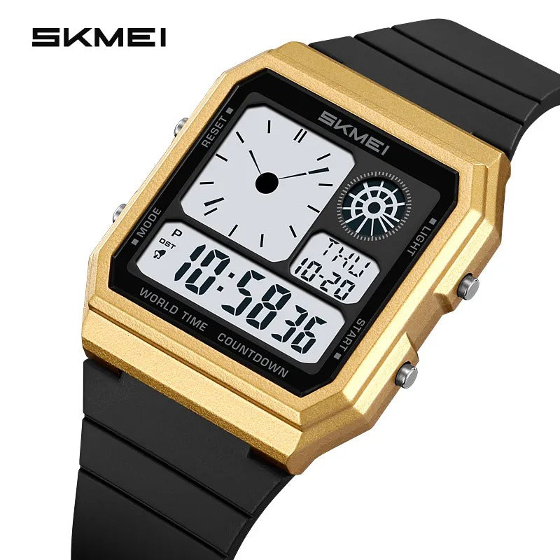 SKMEI - 2347 - Digital Sports Countdown Waterproof Watch - Gold/Black image 0