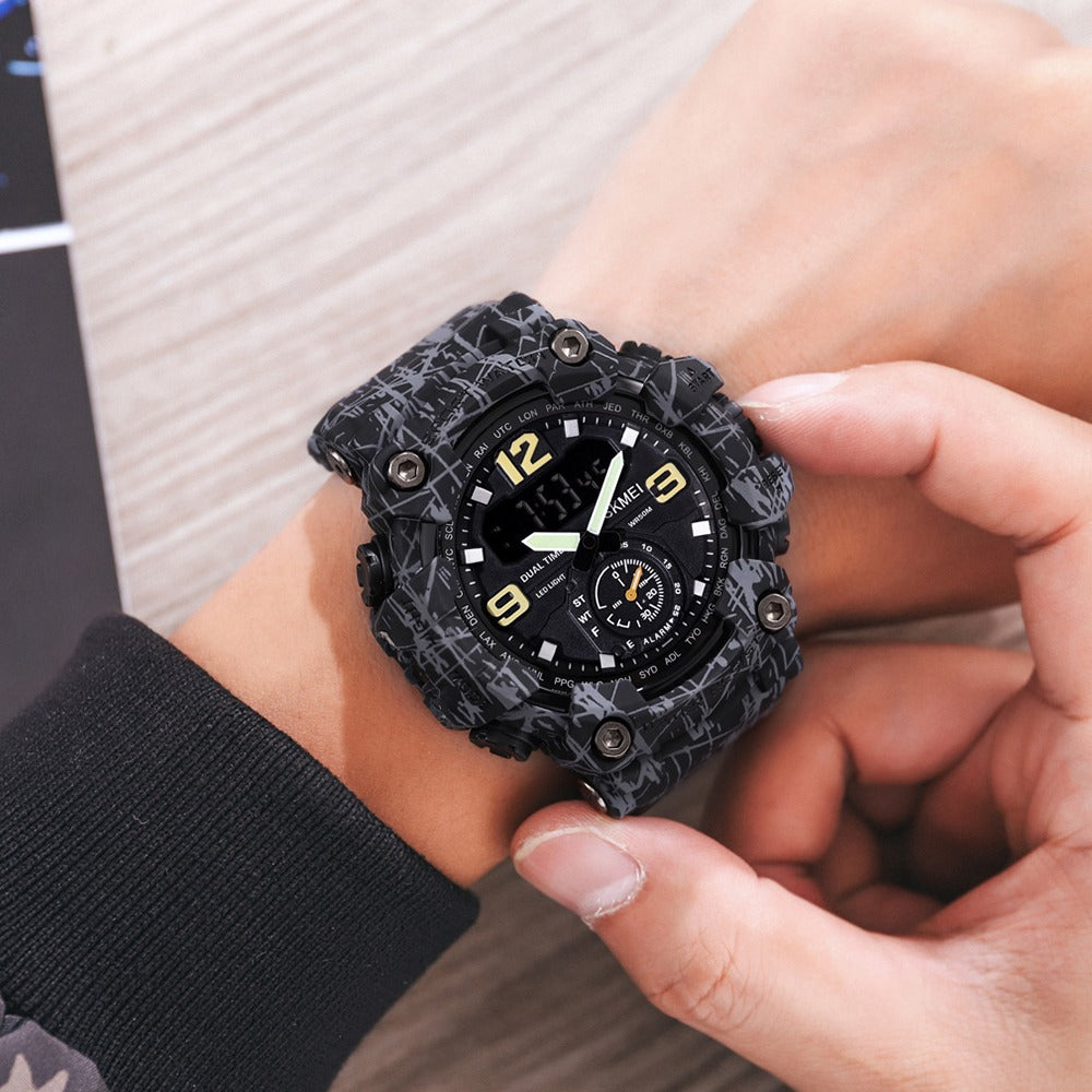 Skmei - 1637 - Warrior Dual Display Watch - Grey/Black image 2