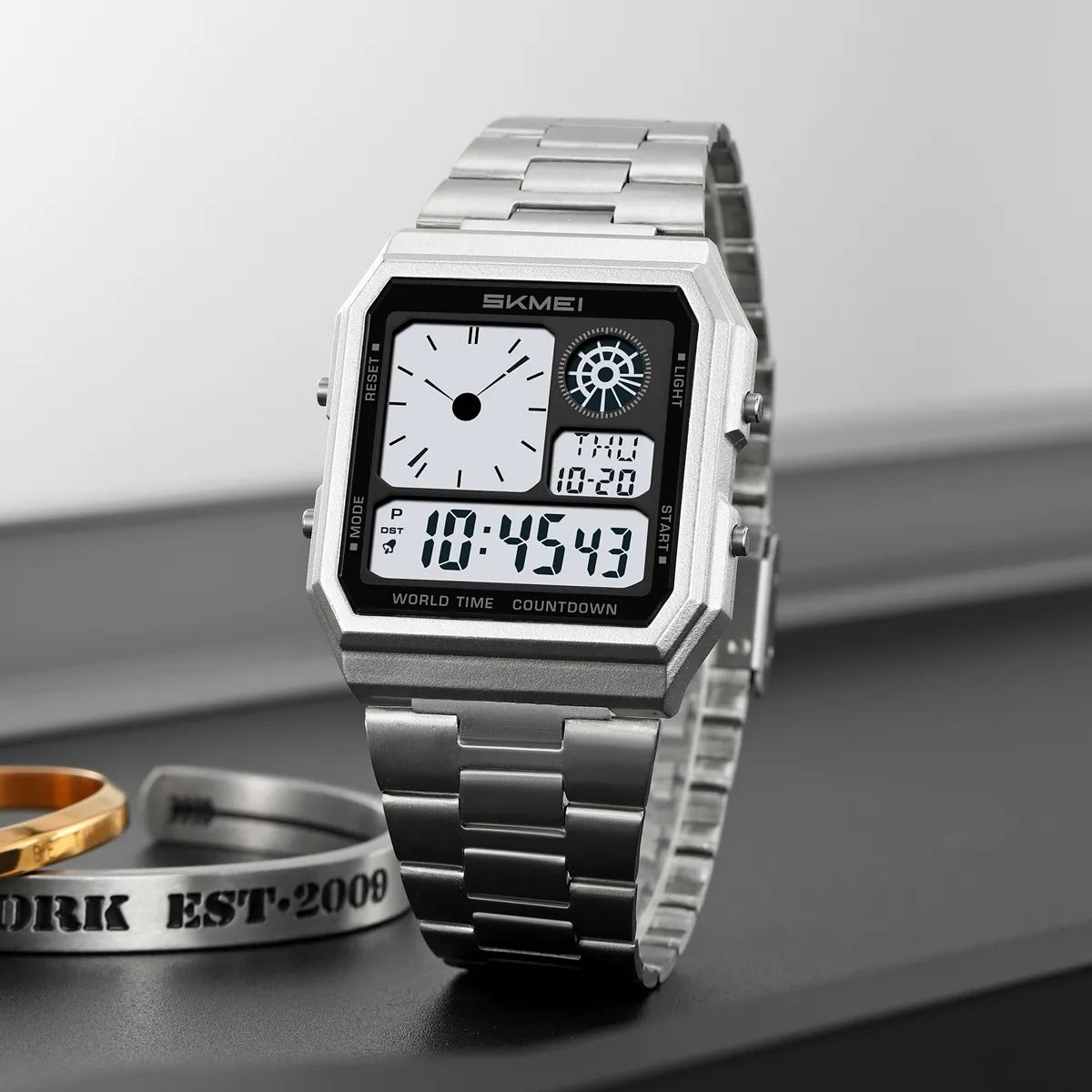 Skmei - 2353 - Digital World Electronic Watch - Silver image 3