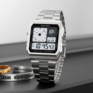 Skmei - 2353 - Digital World Electronic Watch - Silver image 3