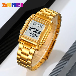 Skmei - 2277 - Qibla Azan Time Reminder Prayer Watch - Golden image 2