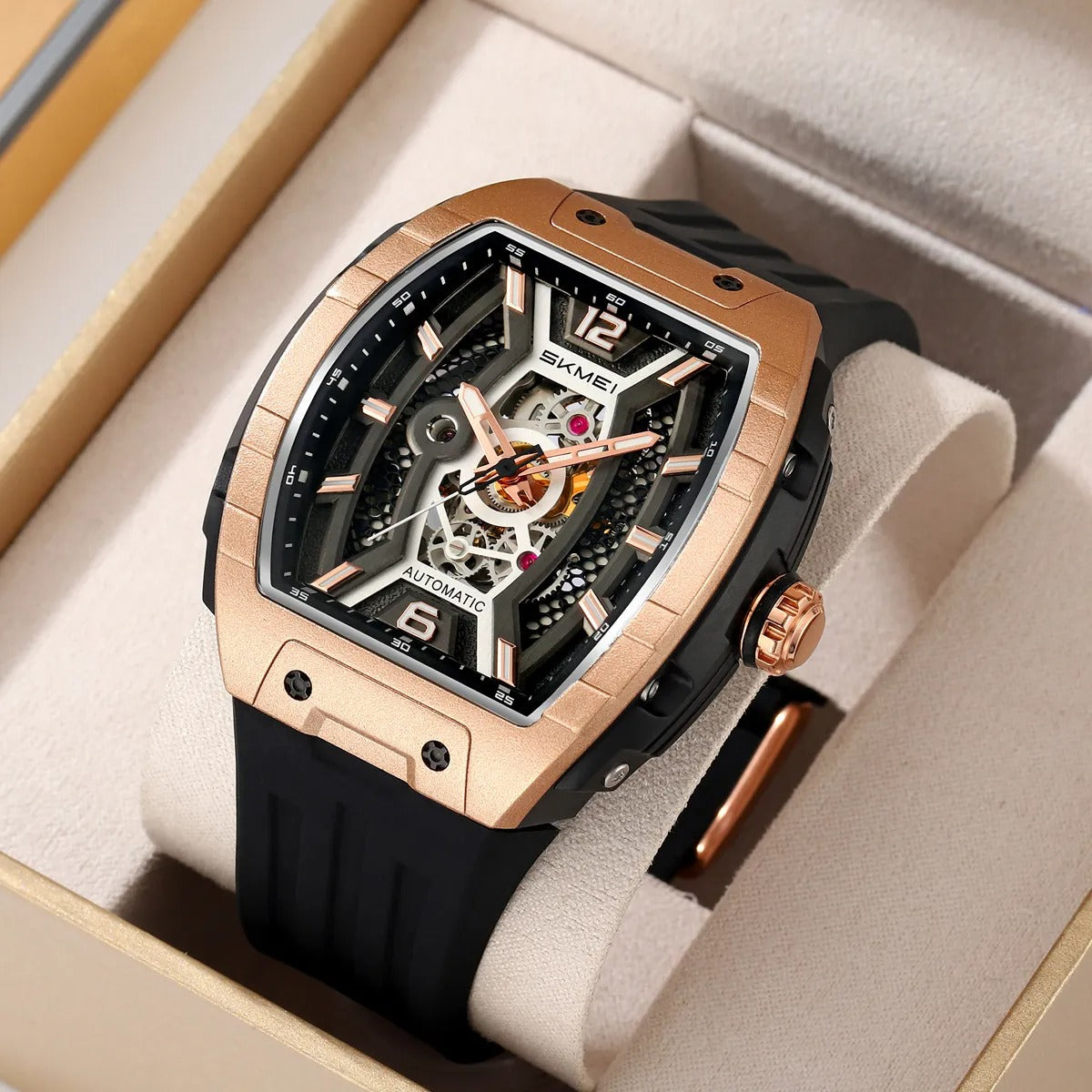 SKMEI - M033 - Phantom Automatic Skeleton Watch - rose gold image 2