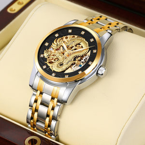 SKMEI - 9310 - Premium Dragon Automatic Watch - silver/black image 1