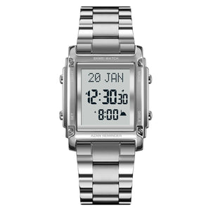 SKMEI - 2277 - Qibla Azan Time Reminder Prayer Watch - silver image 0