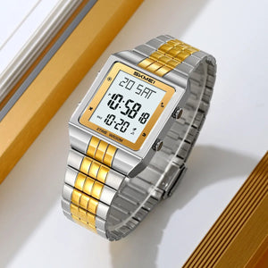 SKMEI - 2335 - Digital Multifunction Stainless Steel Watch - Gold/Silver image 2