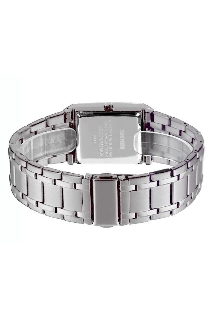 SKMEI 9263 Square Analog Quartz Watch - silver/blue image 2
