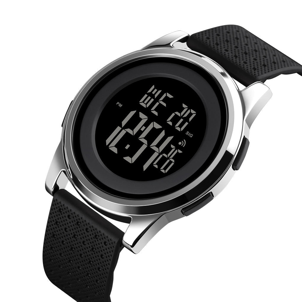SKMEI - 1502 - Digital Thin Dial Waterproof Wrist Watch - silver image 1