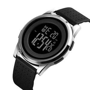 SKMEI - 1502 - Digital Thin Dial Waterproof Wrist Watch - silver image 1