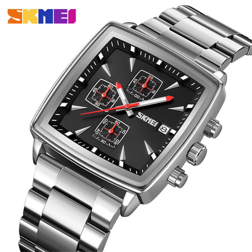 SKMEI - 9331 - Luxury Chronograph Wr30m Waterpoof Quartz - Silver/Black image 1