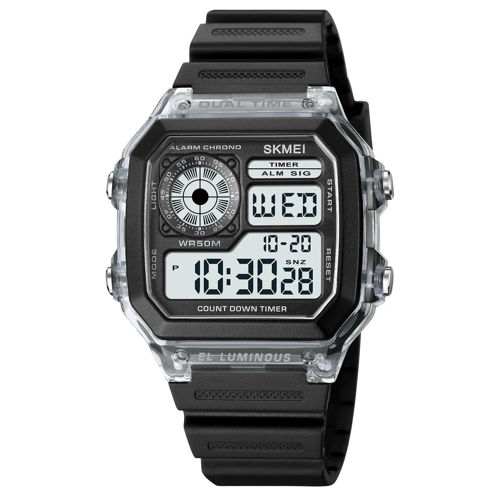 Skmei - 1998 - Digital Sports 50M Waterproof Watch - White image 0