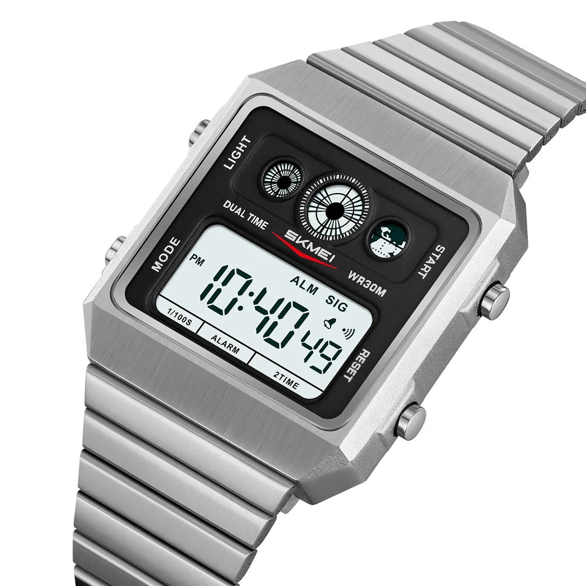 SKMEI 2450 - Classic Retro Digital Watch - Silver image 0