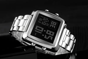 Skmei - 1369 - Digital Luxury Gents Stainless Steel Watch - Silver image 2