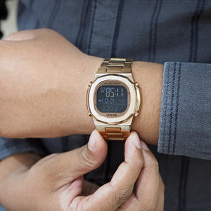 Skmei – 2036 – Qibla Azan Time Reminder Prayer Watch – RoseGold/Black image 2