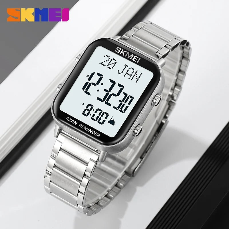 SKMEI - 2135 - Qibla Azan Time Reminder Prayer Watch - silver image 1