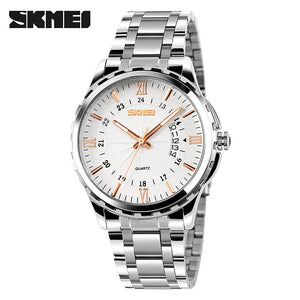 SKMEI 9069 Classic Quartz Watch - Silver/Rosegold