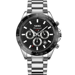 Skmei - 9259 - Stainless Steel Chronograph - Silver/Black image 1