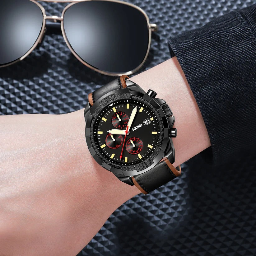 SKMEI - 9347 - Chronograph High Quality Luxury Watch - Black/Black image 2