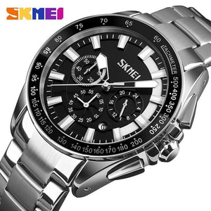 Skmei - 9167 - Stainless Watch Men's Quartz Wristwatch - White image 0