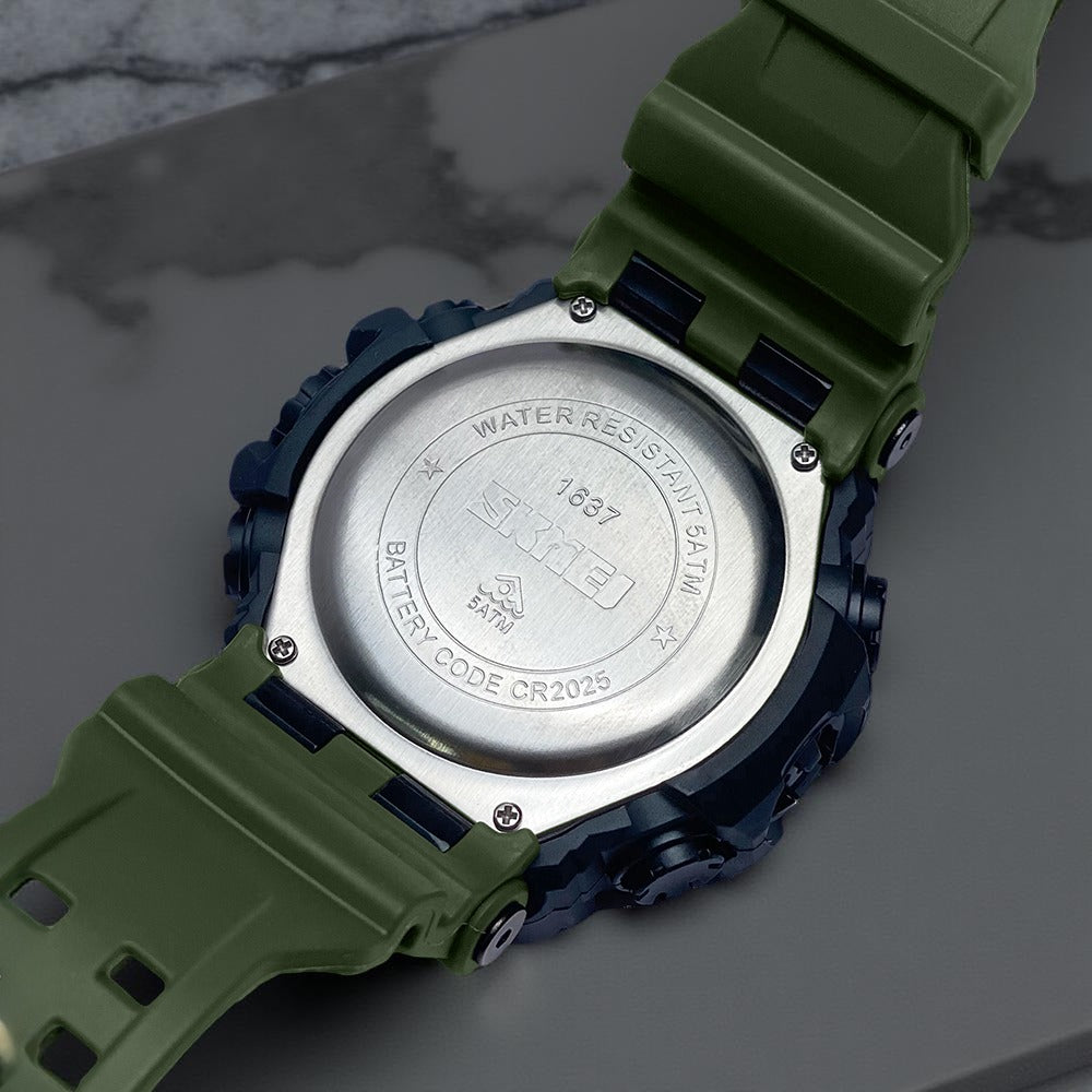 Skmei - 1637 - Warrior Dual Display Watch - Army Green Camo image 3