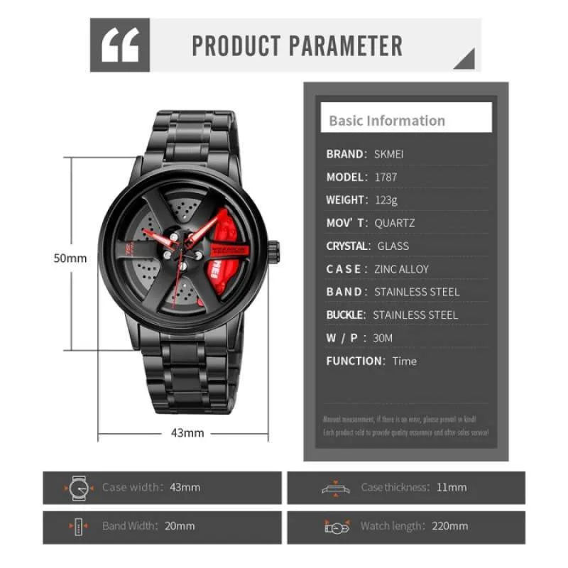 Skmei - 1787 - Rotating Wheel Rim - Red image 3