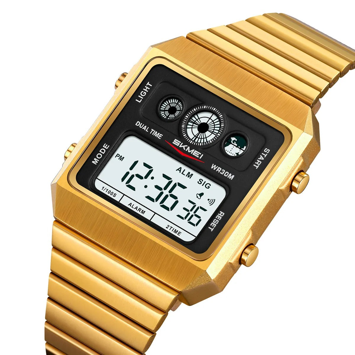 SKMEI - 2450 - Classic Retro Digital Watch - Gold image 0