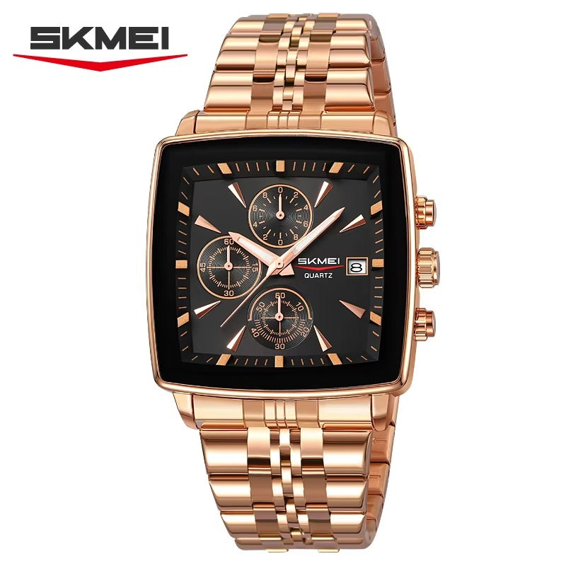 Skmei - 2434 - Men's Stainless Steel Quartz Chronograph Watch - rose gold image 1