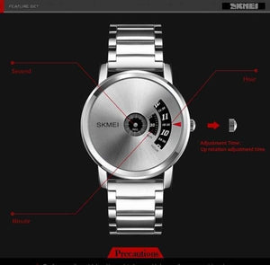 SKMEI -1260 - Waterproof Business Watch For Men - Silver/Silver-Steel image 2