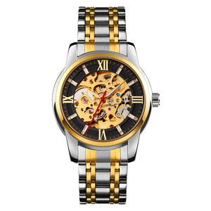 SKMEI 9222 Luxury Automatic Skeleton Watch - Gold/Silver/Black
