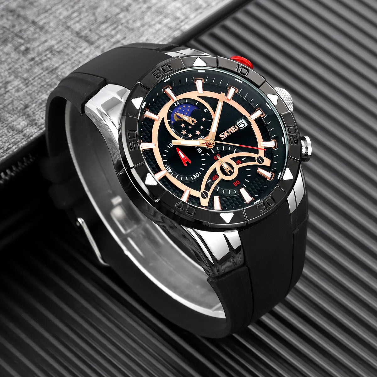 SKMEI 9270 Quartz Chronograph Watch - Silver/Black