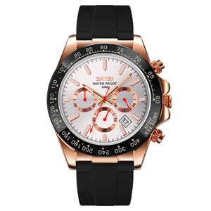 SKMEI 9275 Premium Chronograph Quartz Watch - Rosegold/Silver