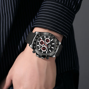 SKMEI 9275 Premium Chronograph Quartz Watch - Black/Black