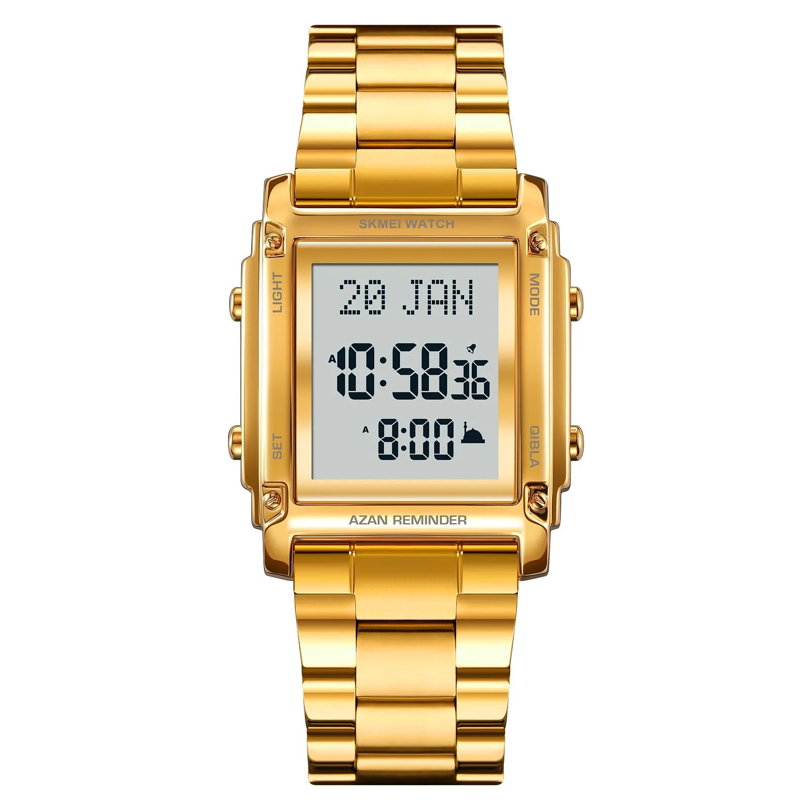 Skmei - 2277 - Qibla Azan Time Reminder Prayer Watch - Golden image 1