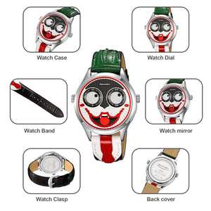 Skmei – 9389 – Whimsical Design Clown Dial Watch – Silver/Black image 4