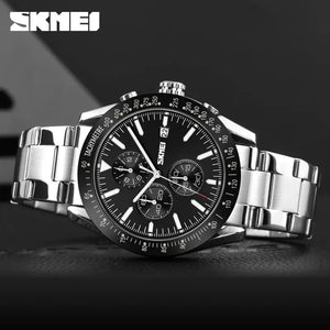 SKMEI - 9253 - Elite Chronograph Watch - Silver/Black-Steel image 4