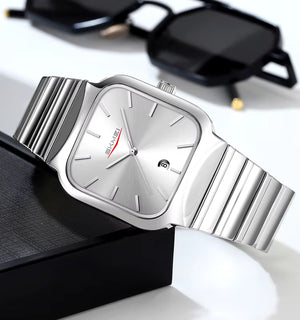 SKMEI 9361 Classic Minimal Square Watch - silver/silver