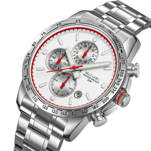 SKMEI 9376 Stainless Steel Chronograph Watch - Silver/Silver