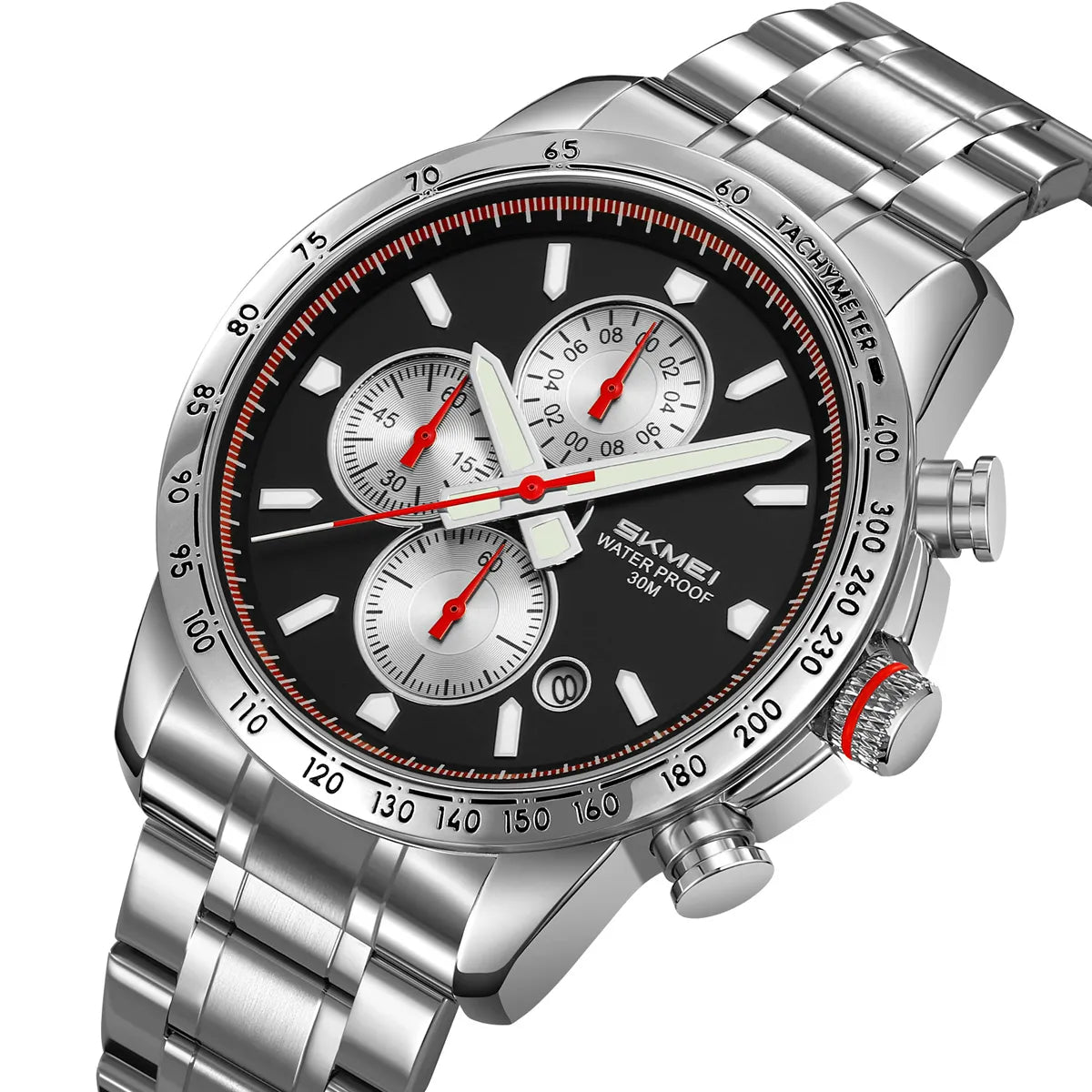 9376 SKMEI 9376 Stainless Steel Chronograph Watch - Silver/Black - Skmei ...