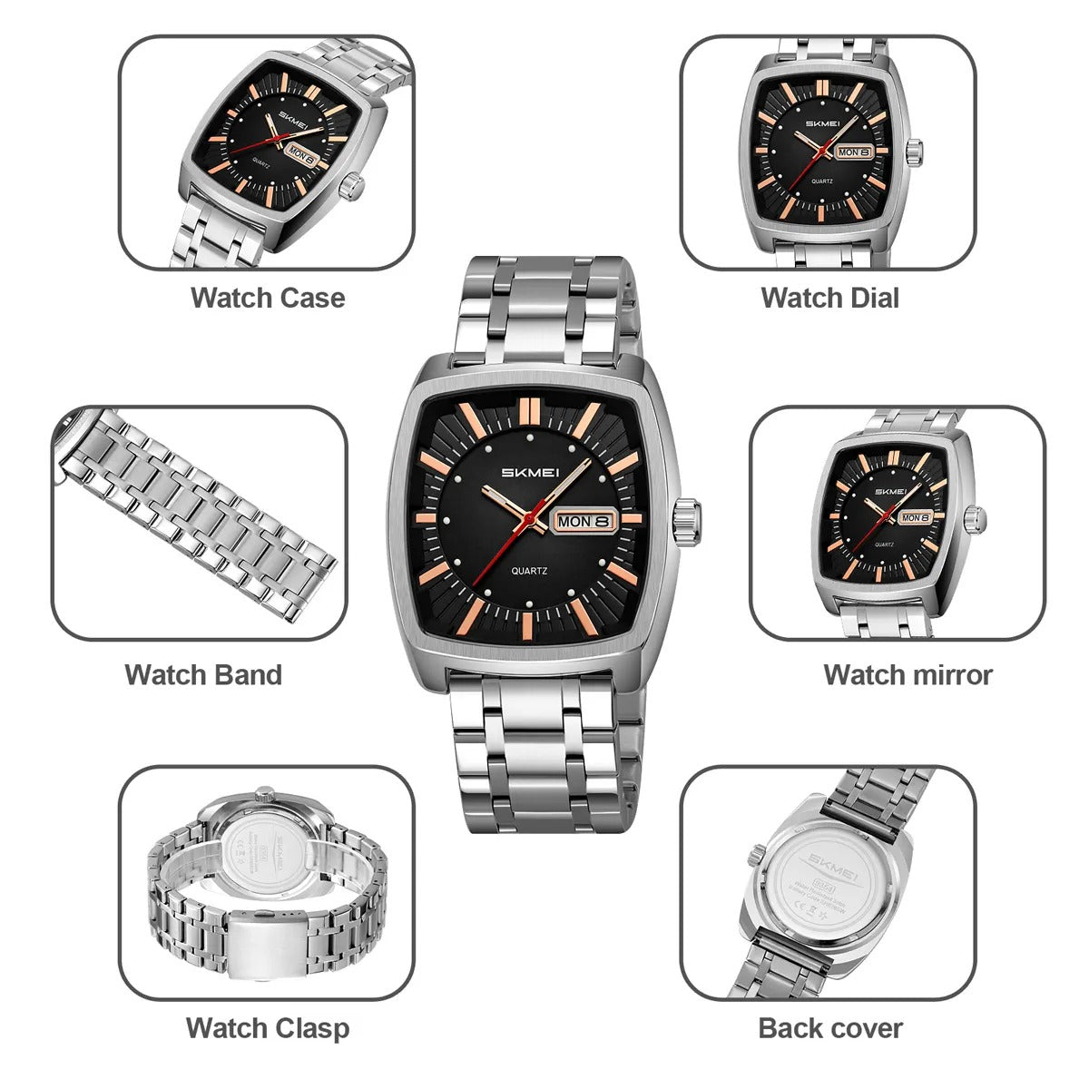 SKMEI - 9354 - Business Analog Quartz Watch - Black image 5