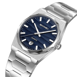 SKMEI 9382 Men's Quartz Stainless Steel Watch - Silver/Blue