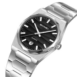 SKMEI 9382 Men's Quartz Stainless Steel Watch - Silver/Black