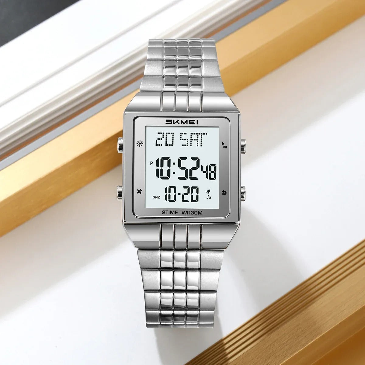 SKMEI - 2335 - Digital Multifunction Stainless Steel Watch - Silver image 1
