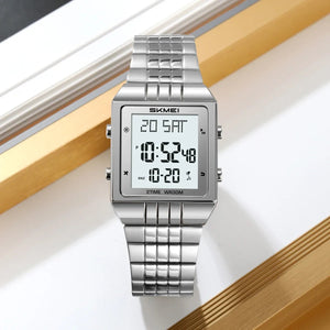 SKMEI - 2335 - Digital Multifunction Stainless Steel Watch - Silver image 1