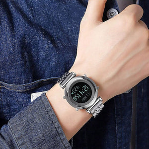 SKMEI - 2139 - Qibla Azan Time Reminder Prayer Watch - silver-black image 2