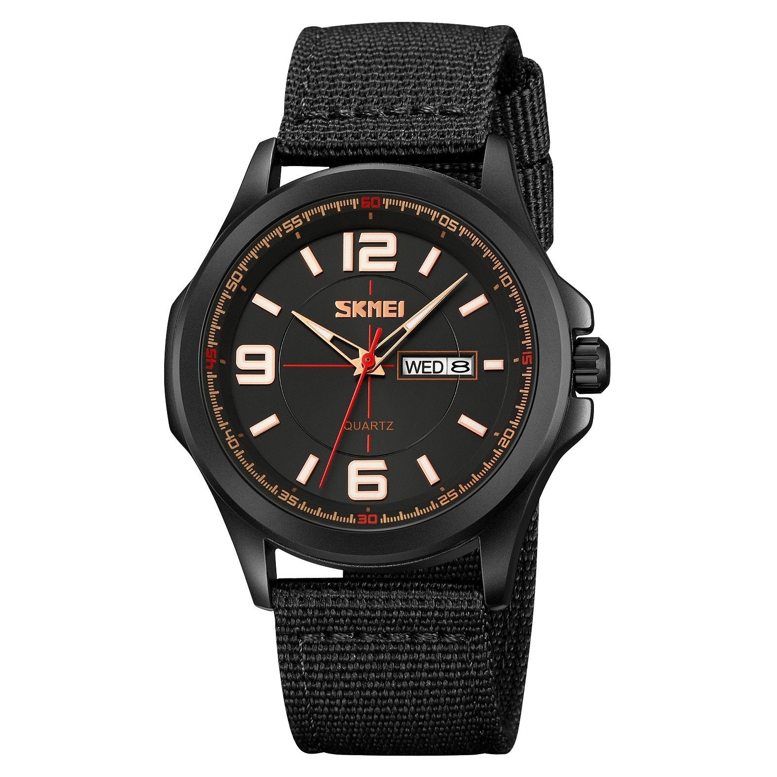 SKMEI - 9315 - Casual Nylon Strap Men’s Watch - black/black image 0
