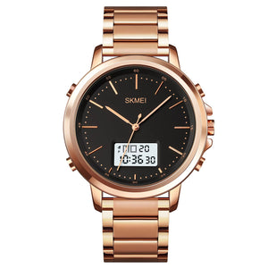 Skmei - 1652 (Chain) - Multifunctional Waterproof - Rosegold/White-Steel image 0