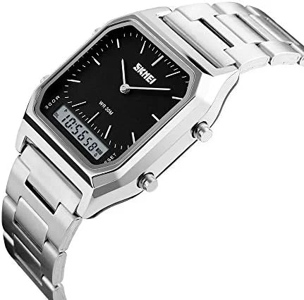 Skmei - 1220 - Dual Time Sports Watch - Silver/Black image 1