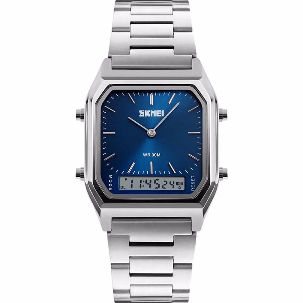 Skmei - 1220 - Dual Time Sports Watch - Silver/Blue image 0