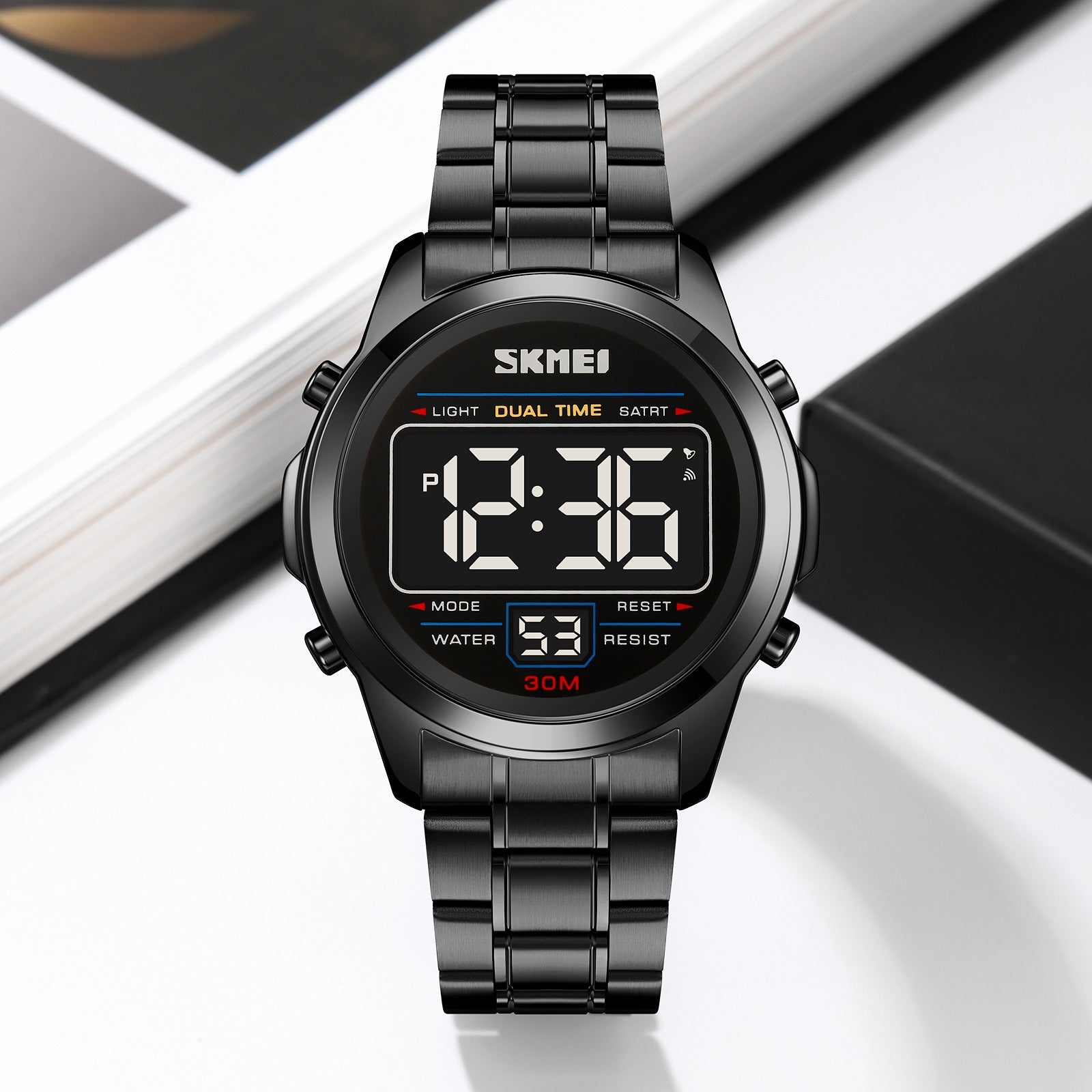 SKMEI - 2127 - Digital LED Waterproof Watch - Black/Black image 0